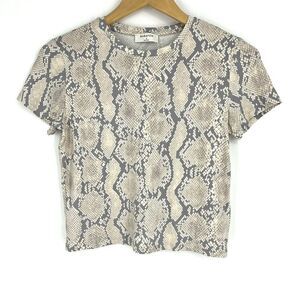 Babaton T Shirt Crop Top Snake Stretch